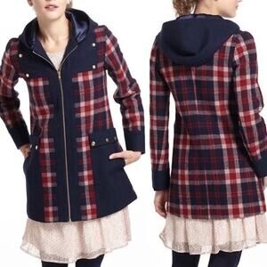 Anthropologie Madchen Plaid Coat